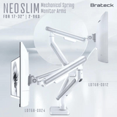 Brateck LDT68-C024 Neo Slim Mechanical Spring Dual Monitor Arm - Gavisco Office Furniture